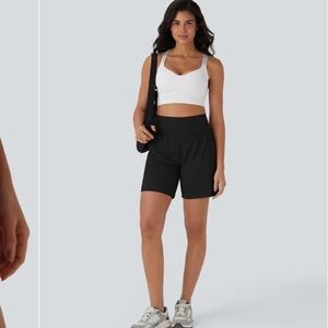 HALARA Black SOFTLY ZERO AIRY SUPER HIGH WAISTED 2& 1 COOL TOUCH YOGA SHORTS